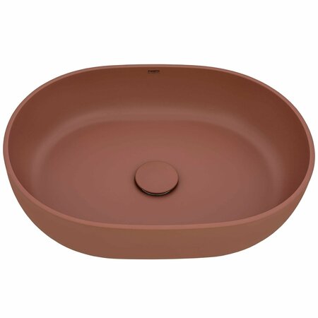Ruvati 19-inch Sedona Clay Pink epiStone Solid Surface Bathroom Vessel Sink RVB2119TL